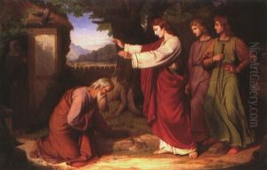 Drei Engel Verheissen Abraham Die Geburt Seines Sohnes Isaak by Karl Schoenherr