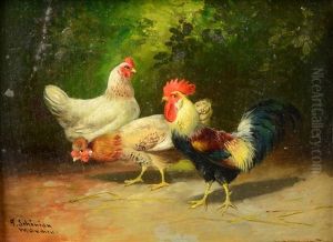 Roosters And Hens (pair) by Alfred Schoenian