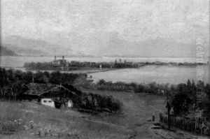 Blick Von Erhohter Warte Auf Lindau Im Bodensee