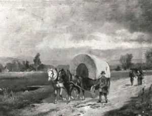 Heimkehrender Bauer Mit Pferdefuhrwerk by Alfred Schoenian