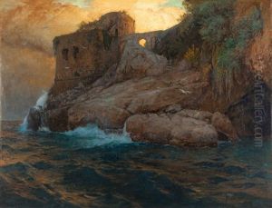 Castle At Amalfi by Gustav Schoenleber