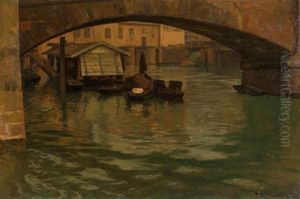 Unter Der Brucke, Strasbourg by Gustav Schoenleber