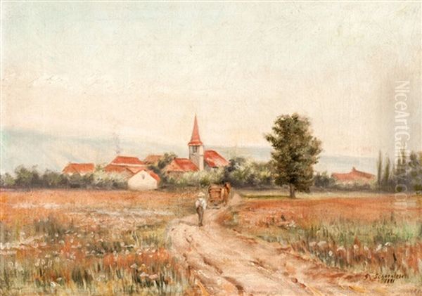 Ansicht Eines Dorfes In Hugeliger Landschaft - view 1
