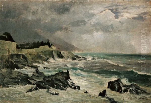 Kuste Bei Nervi Im Sturm - view 1
