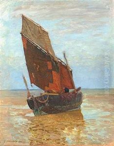 Fischerboot "la Panne" by Gustav Schoenleber
