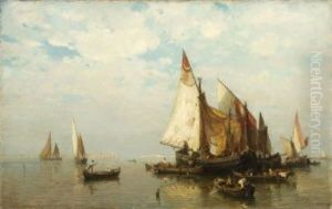 Fischerboote Auf Der Adria Vor Venedig