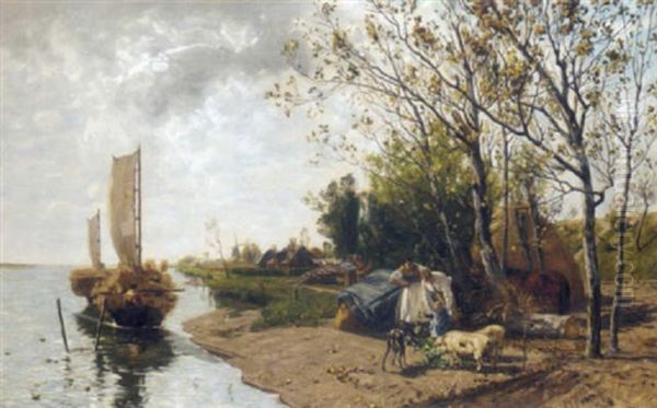 Feeding The Animals By The Riverside - view 1