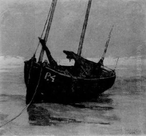 Fischkutter P4 Am Strand Von La Panne