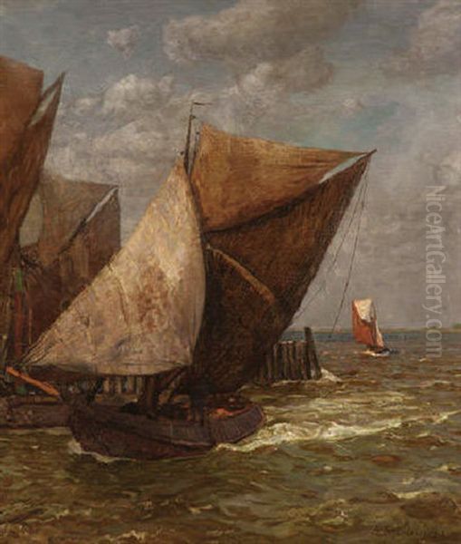 Heimkehrende Fischerboote Im Hafen Von Veere - view 1