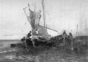 Fischerboote by Gustav Schoenleber