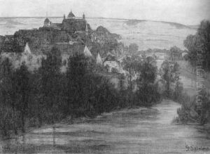 Blick Von Einer Anhohe Auf Besigheim