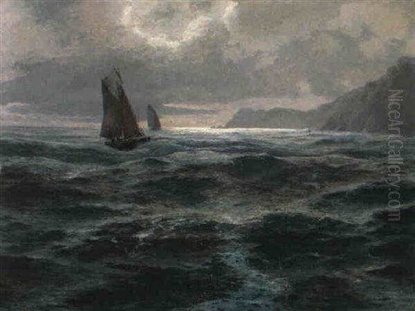 Fischerboote Vor Italienischer Felsenkuste - view 1