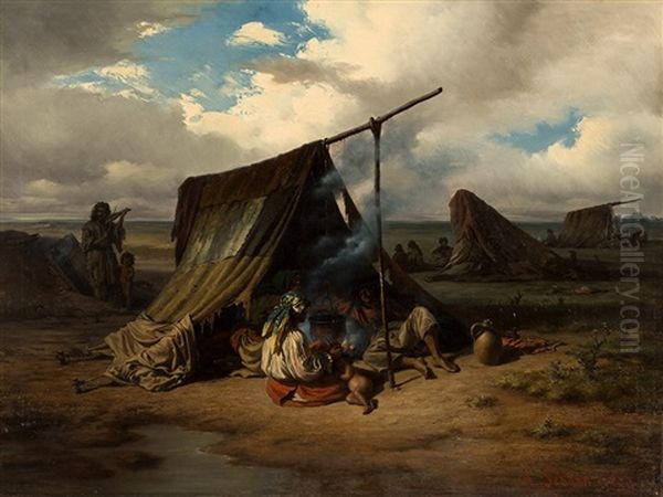 Gypsy Camp In The Pannonian Steppe - view 1