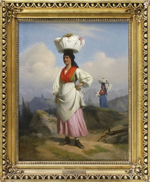 Zwei Dirndl Auf Einem Gebirgsweg - view 1