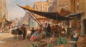 Markttag An Der Porta Capuana, Neapel by Alois Schoenn