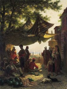 Marktverkaufer In Constantinopel by Alois Schoenn