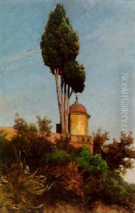 Sudliche Landschaft Mit Kapelle by Alois Schoenn