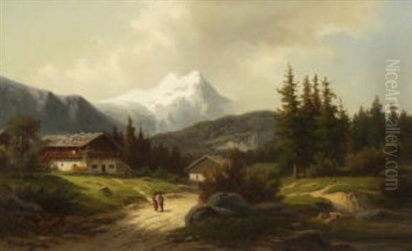Wanderer Bei Der Alm - view 1