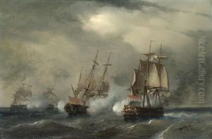 The British Frigates Flora And Crescent In Action With Two Dutch Frigates West Of Cape Spartel, Morocco, 30th May 1781