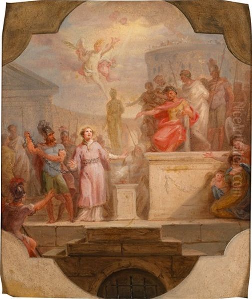 Szene Aus Der Legende Des Heilige Laurentius (sketch For Ceiling Painting) - view 1