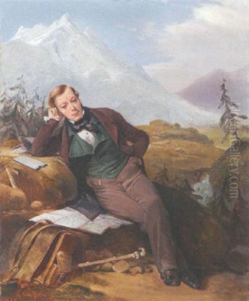 Portrait D'un Geographe Dans La Montagne - view 1