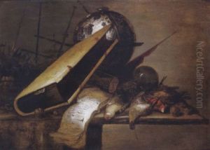 Vanitas-stilleben Mit Der Bibel, Einem Globus Mit Den Tierkreiszeichen Und Erlegtem Federwild