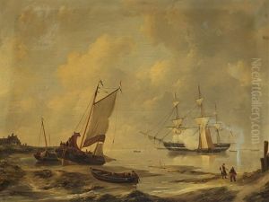 Shipping At A Shore by Johannes Christiaan Schotel