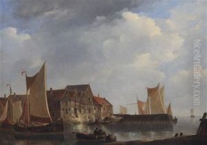 Port Avec Barques De Peche by Johannes Christiaan Schotel