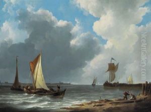 Shipping Off The Dutch Coast by Johannes Christiaan Schotel