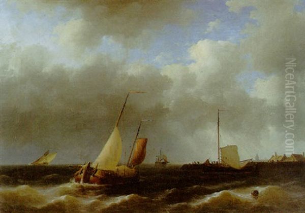 Ships In A Harbour In Stormy Weather - view 1