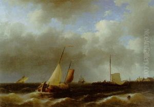 Ships In A Harbour In Stormy Weather Ships In A Harbour In Stormy Weather