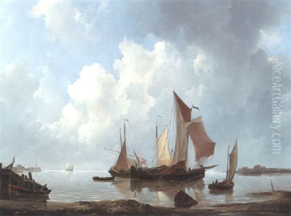 Shipping Vessels In A Estuary - view 1