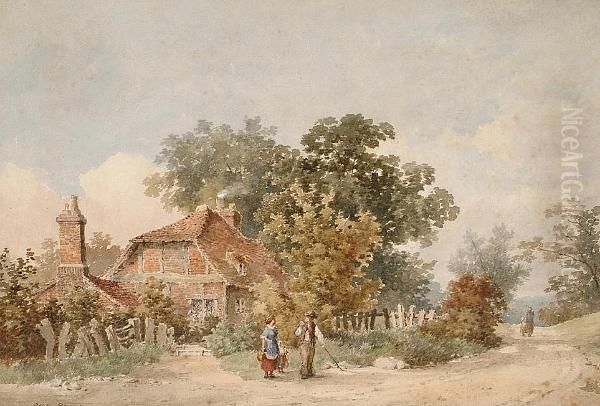 Figures On A Rural Lane - view 1