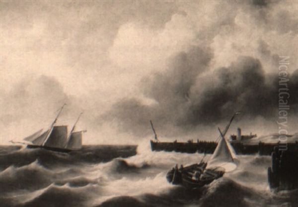 Sailing Vessels On An Estuary - view 1
