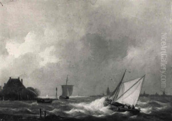 Shipping In A River Estuary - view 1