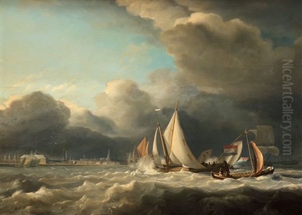 Dutch Ships By The Coast - view 1