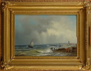 Marine Animee by Petrus Jan (Johannes) Schotel