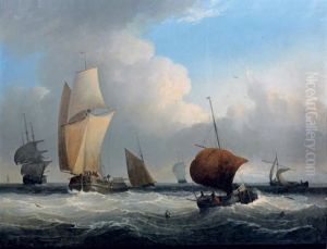 Embarcations Par Mer Agitee by Petrus Jan (Johannes) Schotel