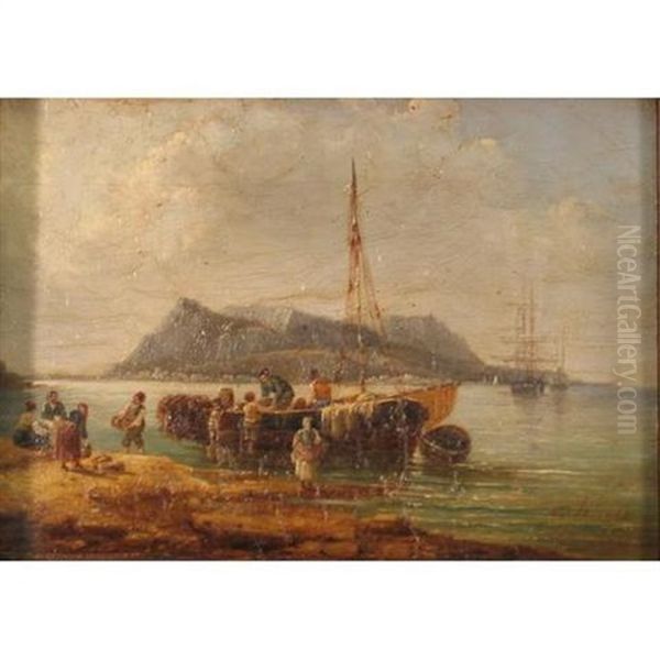 Unloading The Catch Onto The Shore - view 1