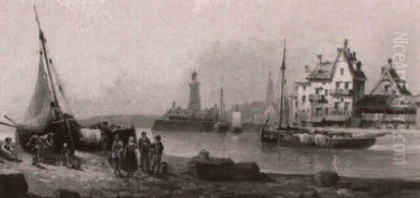 Unloading The Catch, Honfleur - view 1