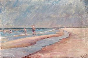 People On A Beach by Karl Holger Jacob Schou