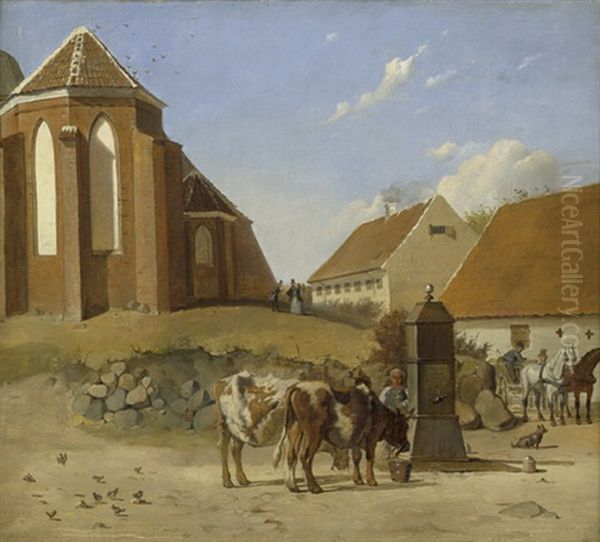 Landliche Idylle Vor Der Kirche Sankt Michael In Slagelse Auf Seeland - view 1
