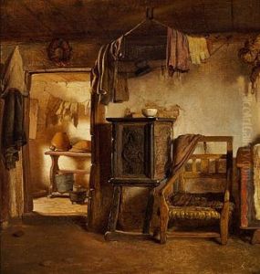 Bondestue Med Bilaeggerovn by Ludvig Abelin Schou