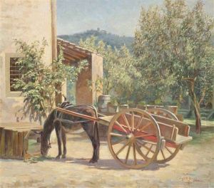 A Donkey At A Villa In Settignano, Italy by Sigurd Soelver Schou