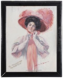 Woman In Red-plummed Hat by Sigurd Soelver Schou