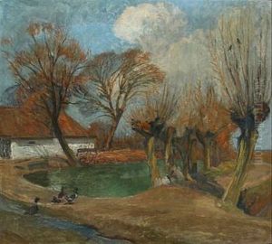 Langs Med Lunden (autumn Day In A Village) by Henrik Schouboe