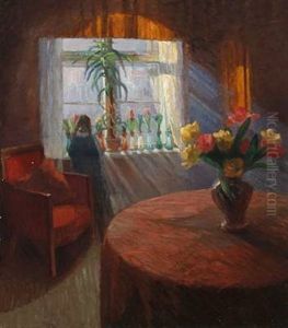 Interior, Vintersol, 1917 by Henrik Schouboe