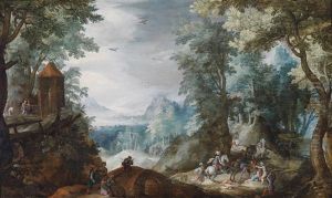 Bewaldete Landschaft Mit Einem Uberfall