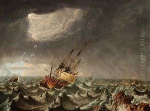 A Ship In Storm by Johan Tietrich Schoultz