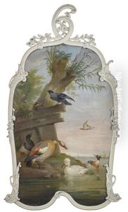 Ducks And Other Birds By A Water Bank by Aert Schouman